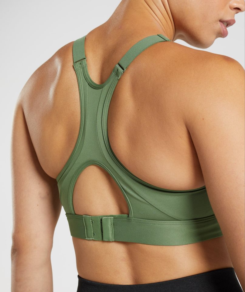 Women's Gymshark High Neck High Support Sports Bra Green | CA 01AN6D